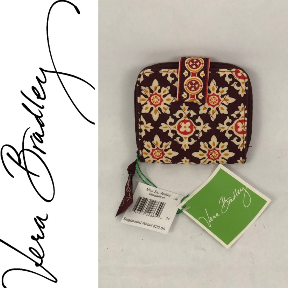 Vera Bradley Mini Zip Wallet Medallion